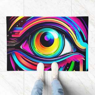Vibrant Psychedelic Eye Art Doormat