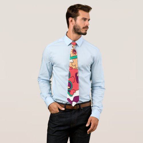 Vibrant Psychedelic Fun Colorful Pattern Funky Eye Neck Tie
