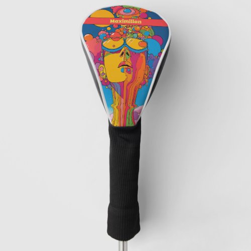 Vibrant Psychedelic Pop Art Groovy Retro Design Golf Head Cover