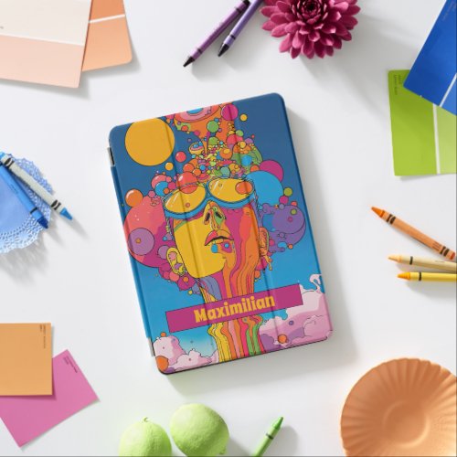 Vibrant Psychedelic Pop Art Groovy Retro Design iPad Air Cover