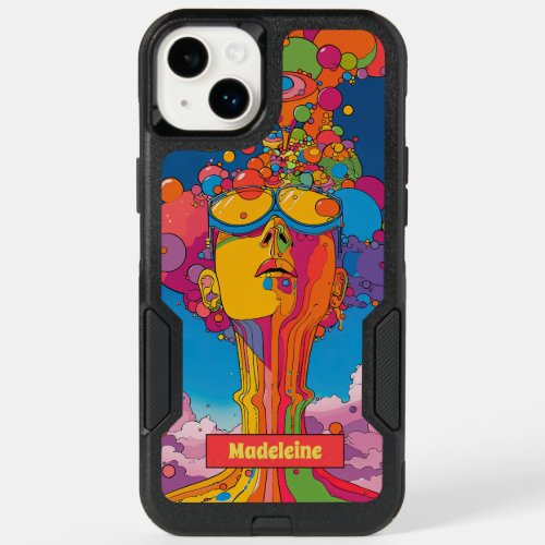 Vibrant Psychedelic Pop Art Groovy Retro Design OtterBox iPhone 14 Plus Case