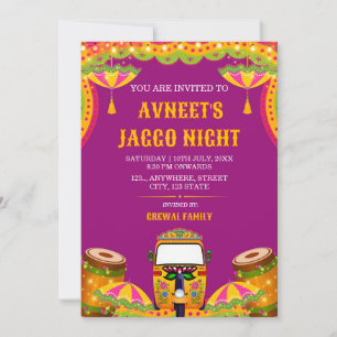 Vibrant Punjabi Jaggo Night Celebration Invitation