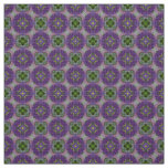 Vibrant Purple and Green Tile Pattern Fabric