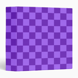 Vibrant Purple and Lavender Checkerboard 3 Ring Binder