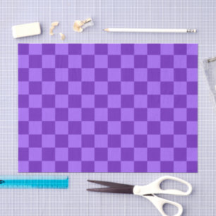 Vibrant Purple and Lavender Checkerboard Tissue Paper