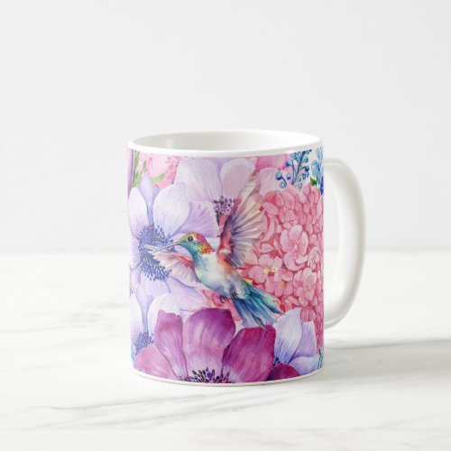 Vibrant purple and pink flowers coffee mug