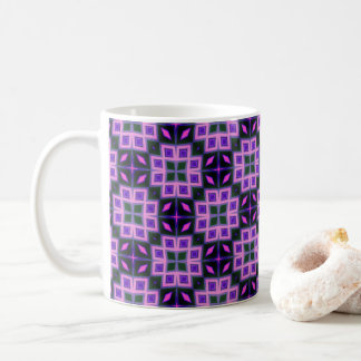 Vibrant Purple and Pink Geometric Diamond Pattern  Coffee Mug