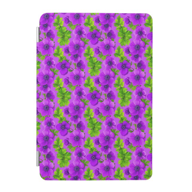 Vibrant Purple Anemone Flowers iPad Mini Cover (Front)