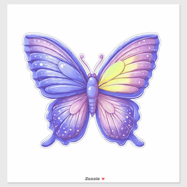Vibrant Purple Butterfly Balloon Art Sticker (Sheet)