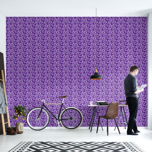 Vibrant Purple Camouflage Pattern  Wallpaper (Living Room)