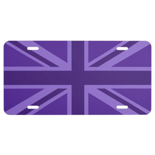 Vibrant Purple Color Union Jack License Plate