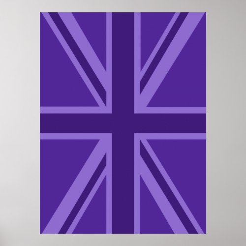 Vibrant Purple Color Union Jack Poster
