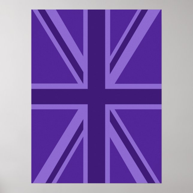 Vibrant Purple Color Union Jack Poster (Front)