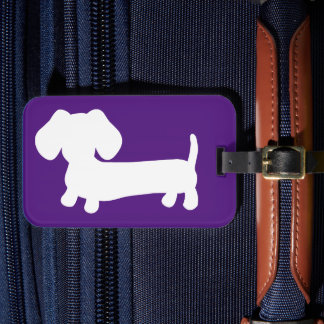 Vibrant Purple Dachshund Luggage Travel Tag - dachshund gift for her