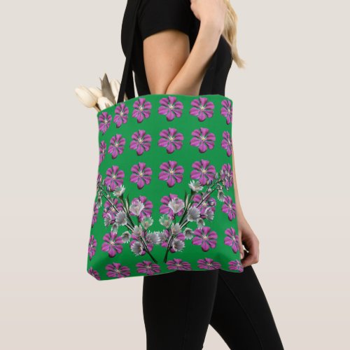 vibrant purple flower  tote bag