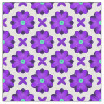  Vibrant Purple Flowers and Leaf Motifs Fabric