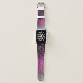 Vibrant Purple Leather: Glossy Emboss. Apple Watch Band by modishniche at Zazzle