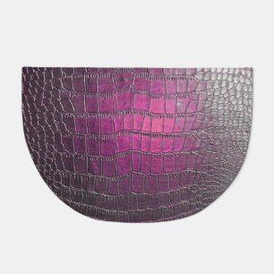 Vibrant purple leather: glossy emboss. doormat