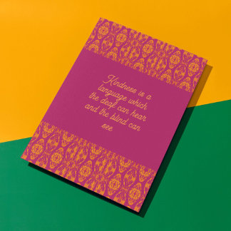 Vibrant Purple Orange Ethnic Mosaic Geometric  Card