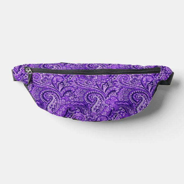 Vibrant Purple Paisley Fanny Pack (Lay Down)