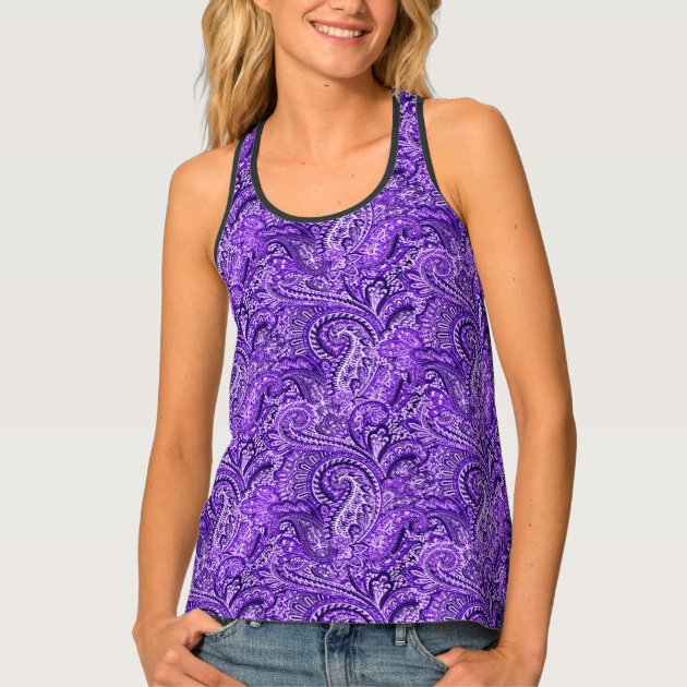 purple paisley tank top