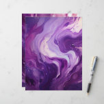 Vibrant Purple Poured Paint Scrapbook Paper
