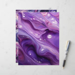 Vibrant Purple Poured Paint Scrapbook Paper