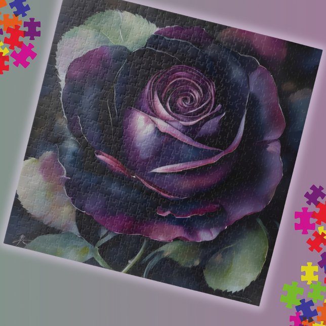 Vibrant Purple Rose Painting  Jigsaw Puzzle (Creator Uploaded)