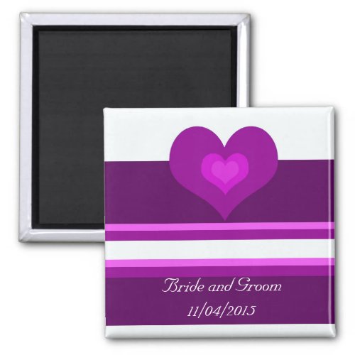 Vibrant Purple Save the Date Magnet