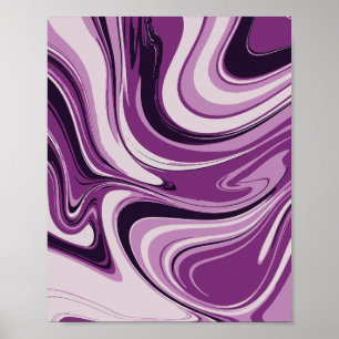 Vibrant Purple Swirl Abstract Art Poster