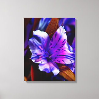 Vibrant Purple Tiger Lily Art Wrapped Canvas