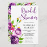 Vibrant Purple Watercolor Bouquet Bridal Shower In Invitation