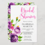 Vibrant Purple Watercolor Bouquet Bridal Shower Invitation