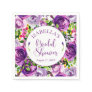 Vibrant Purple Watercolor Bouquet Bridal Shower  Napkins