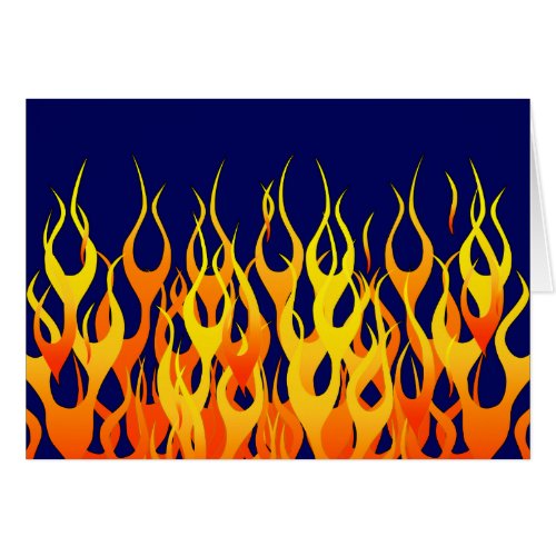 Vibrant Racing Flames on Navy Blue