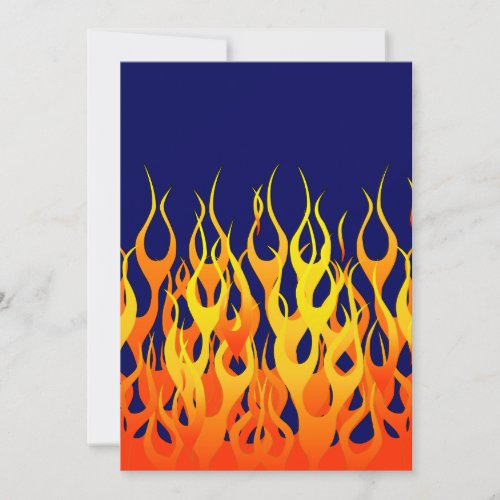 Vibrant Racing Flames on Navy Blue