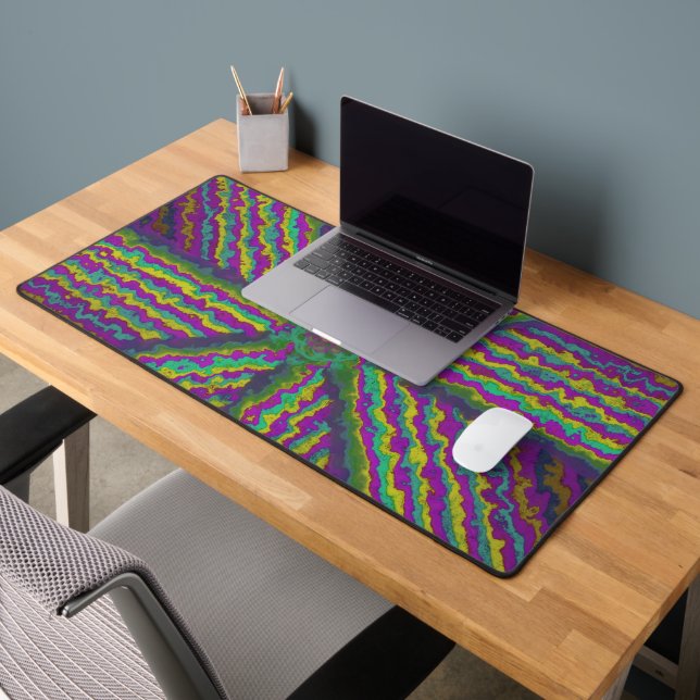 Vibrant Radial Stripe Pattern Desk Mat (Office 2)