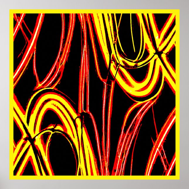 Vibrant Radiant Neon Hues Pattern Poster (Front)