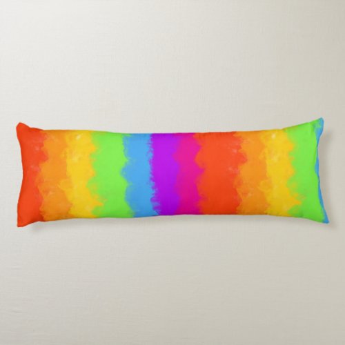 Vibrant Rainbow  Body Pillow