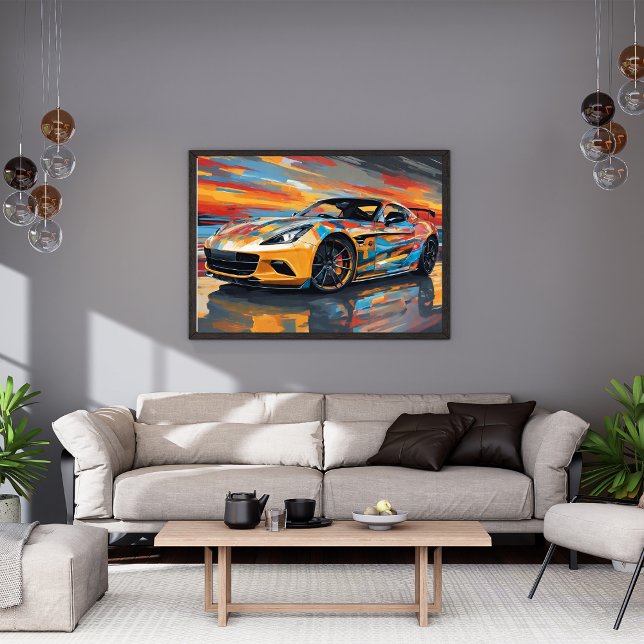 Vibrant Rainbow Car Poster (Vibrant Rainbow Car Poster )