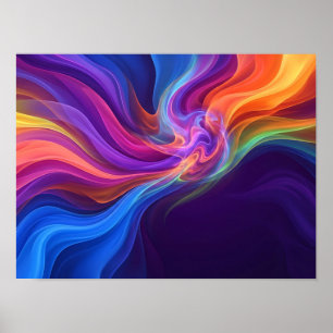 Vibrant Rainbow Color Convergence Abstract Poster