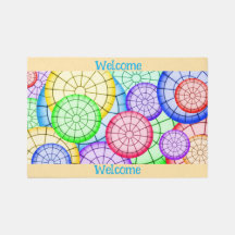 Vibrant Rainbow Concentric Circles Area