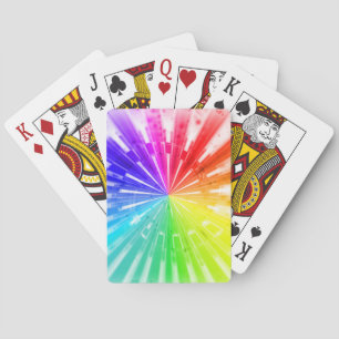 Vibrant Rainbow Explosion Poker Cards