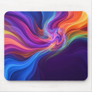 Vibrant Rainbow Fluid Motion Mouse Pad
