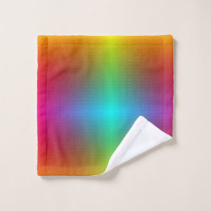 Vibrant rainbow gradient towel set and washcloth