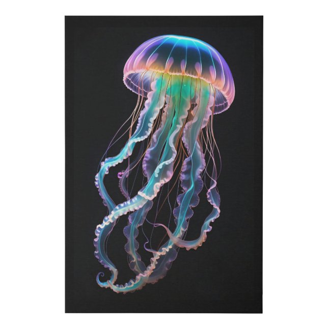 Vibrant Rainbow Jellyfish Art Print (Front)