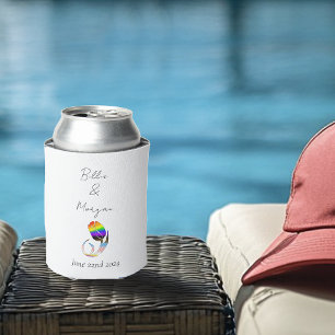 Vibrant Rainbow Minimalist Tulip LGBTQ+  Can Cooler