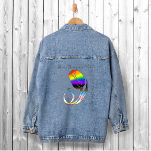 Vibrant Rainbow Minimalist Tulip LGBTQ+  Denim Jacket