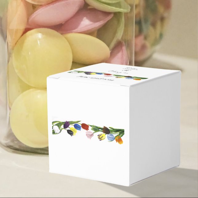 Vibrant Rainbow Minimalist Tulip LGBTQ+  Favor Boxes (Creator Uploaded)