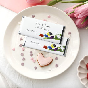 Vibrant Rainbow Minimalist Tulip LGBTQ+ Hershey Bar Favors